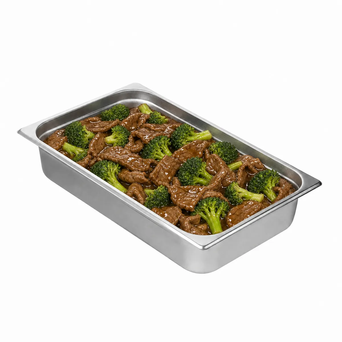Broccoli beef catering tray
